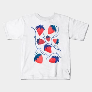 Summer strawberries illustration Kids T-Shirt